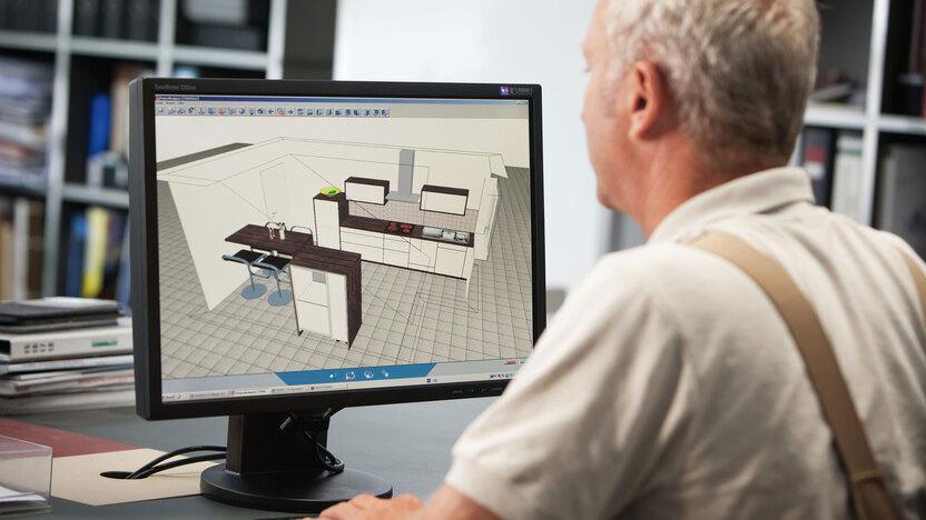 Planungsdarstellung am Computer durch #Branche1# Planungsdarstellung einer Küche in 3D am Computer durch #Branche1#