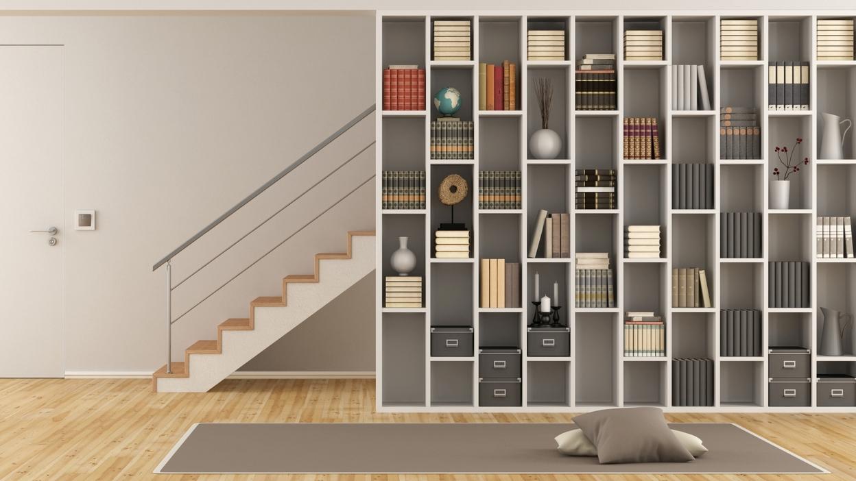 Regal mit viel Stauraum designen Regal mit offenen Fächern im Flur